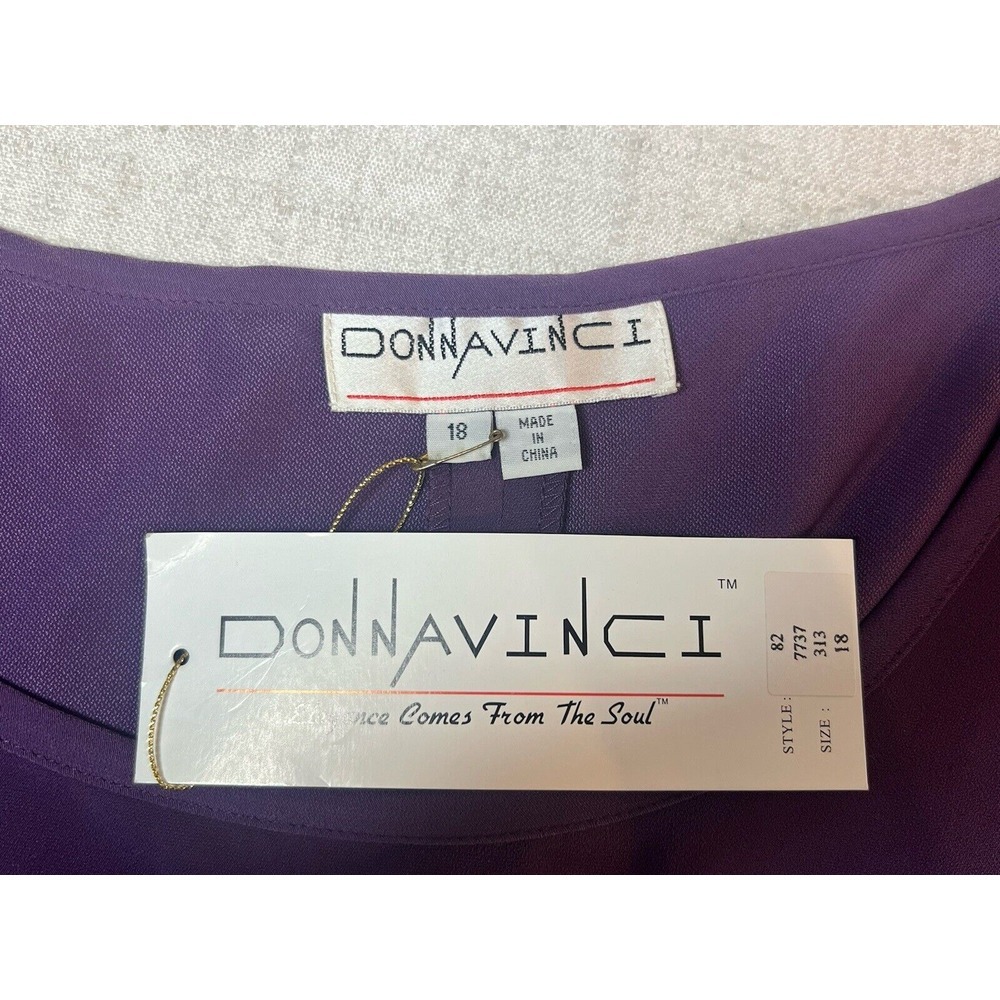Vintage Donna Vinci Couture Women's Size 18 Purple Sleeveless Blouse Top NWT - Picture 5 of 9